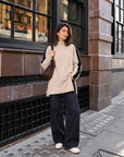High Neck Stripe Top