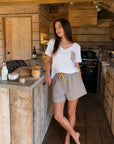 HS 104- Stripe Short Comfort Pajama Set