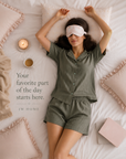 HS 101 - Solid Cotton Short Sleeve Night Suit Set