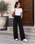 Wide Leg Gabardine Pants