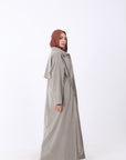 Elastic Waist Long Trench
