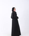Elastic Waist Long Trench