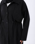 Elastic Waist Long Trench