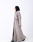 Elastic Waist Long Trench