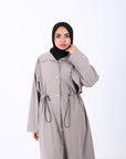 Elastic Waist Long Trench