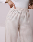 Elastic Linen Blend Pants