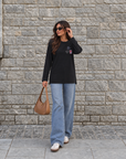 Embroidered Longline T-Shirt