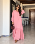 Half Buttons Dress