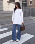 Long-Sleeve Longline Top