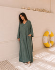 Dress With Two Pockets With Belt