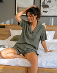 HS 101 - Solid Cotton Short Sleeve Night Suit Set