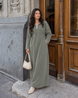 Abaya with Side Elastic Belt