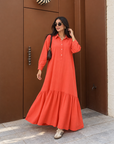 Half Buttons Dress