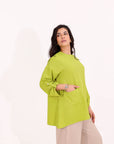 Casual Blouse With Button Sleeves