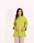 Casual Blouse With Button Sleeves