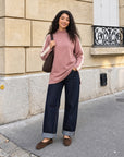 High Neck Stripe Top