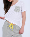 HS 103- Stripe Pants Comfort Pajama Set