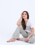 HS 103- Stripe Pants Comfort Pajama Set