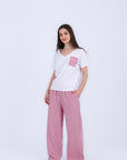 HS 103- Stripe Pants Comfort Pajama Set