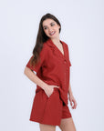 HS 101 - Solid Cotton Short Sleeve Night Suit Set