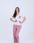 HS 103- Stripe Pants Comfort Pajama Set