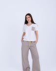 HS 103- Stripe Pants Comfort Pajama Set