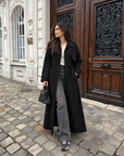 Elastic Waist Long Trench