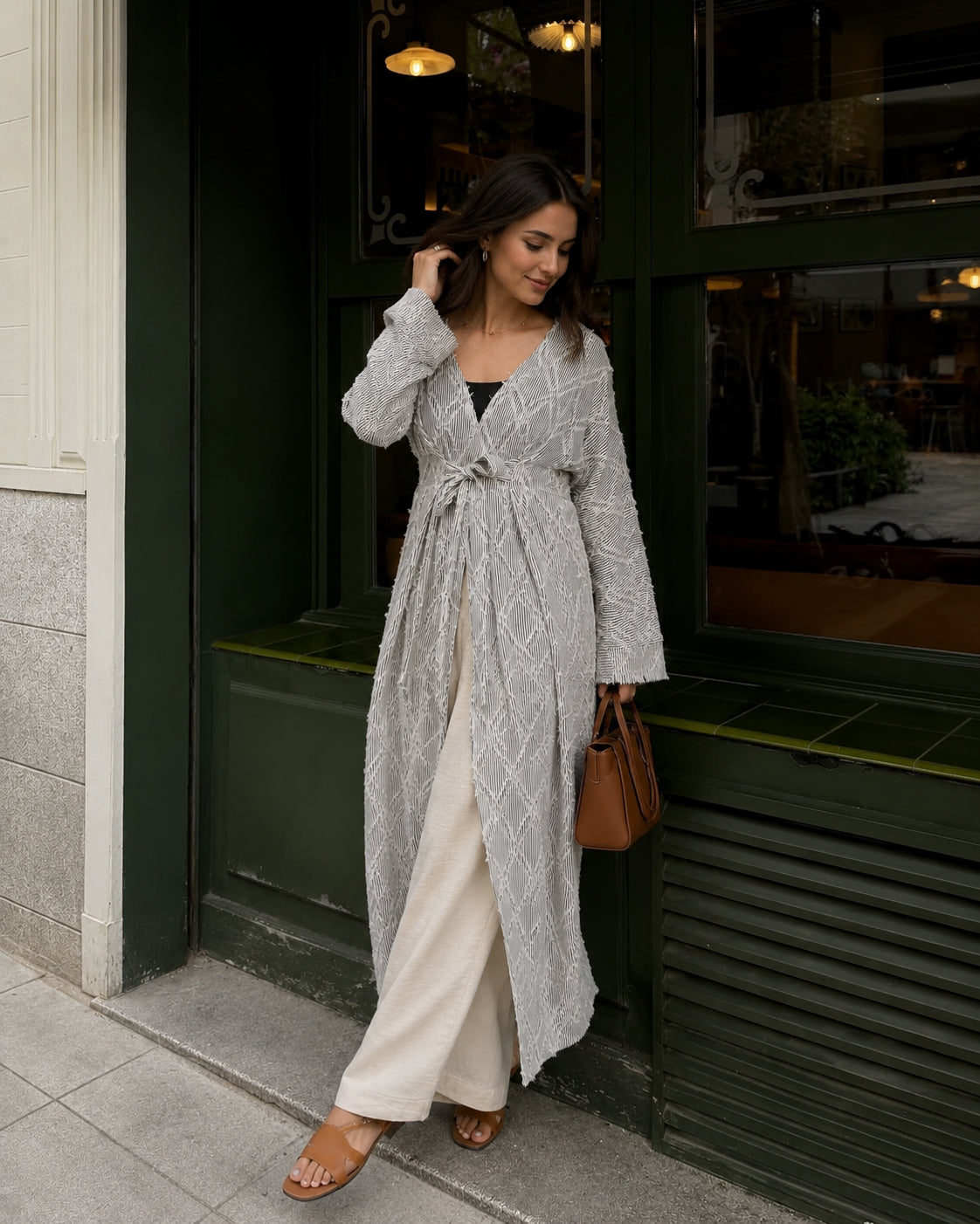 5046-Long Kimono with Belt