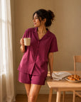 HS 101 - Solid Cotton Short Sleeve Night Suit Set