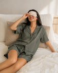 HS 101 - Solid Cotton Short Sleeve Night Suit Set
