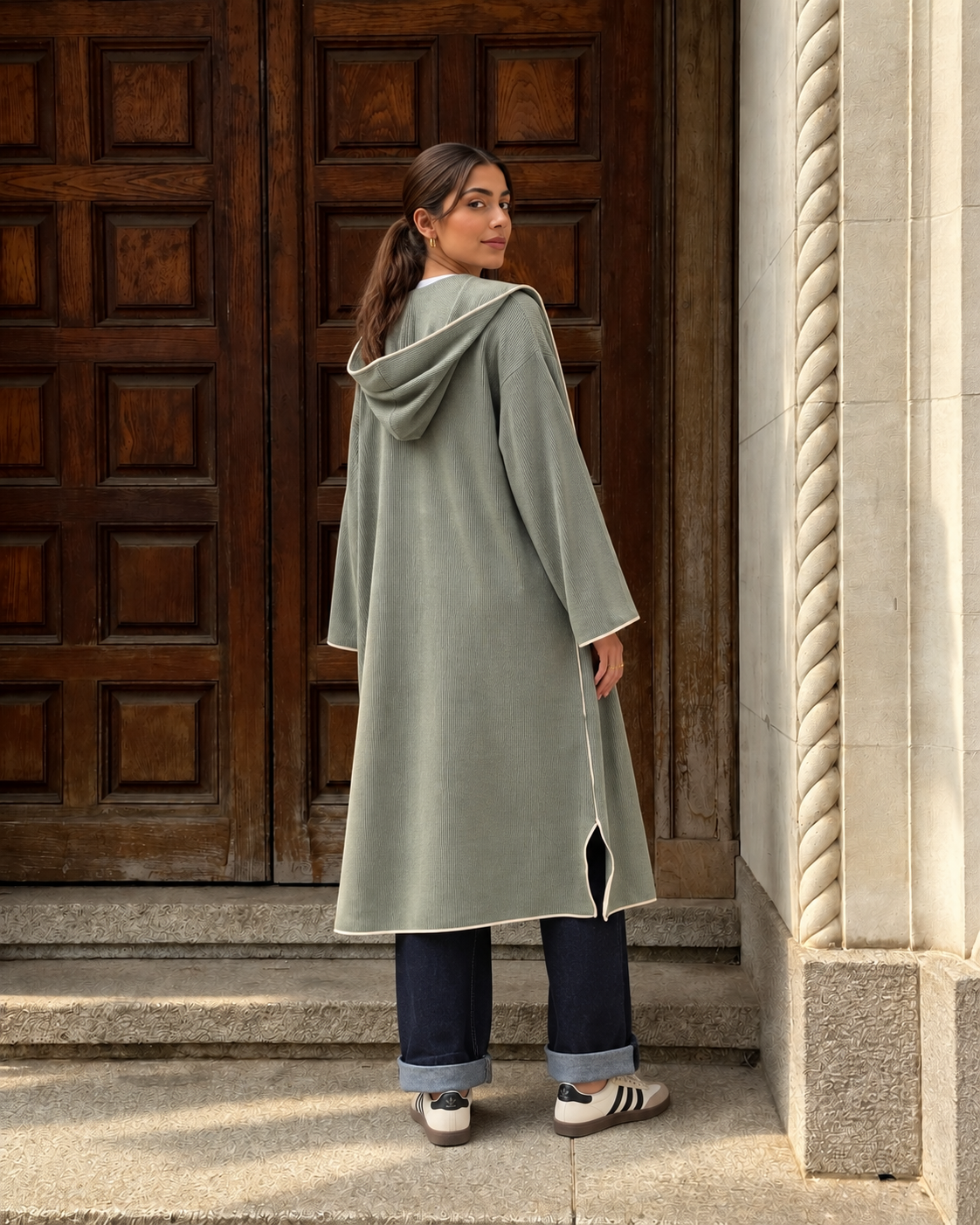 Soft Knit Long Hoodie Cardigan