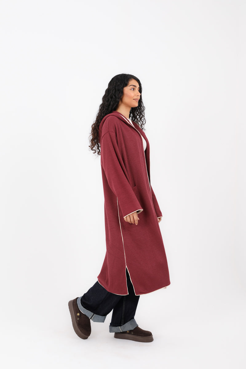 Soft Knit Long Hoodie Cardigan