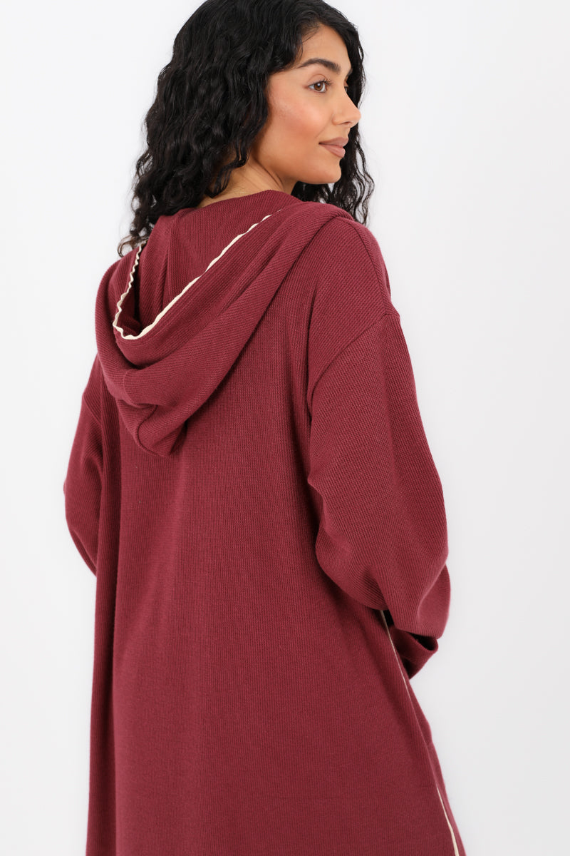 Soft Knit Long Hoodie Cardigan