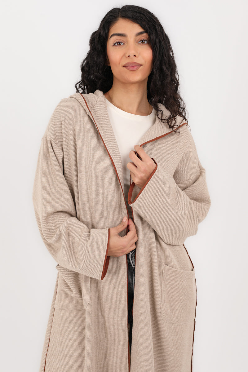 Soft Knit Long Hoodie Cardigan