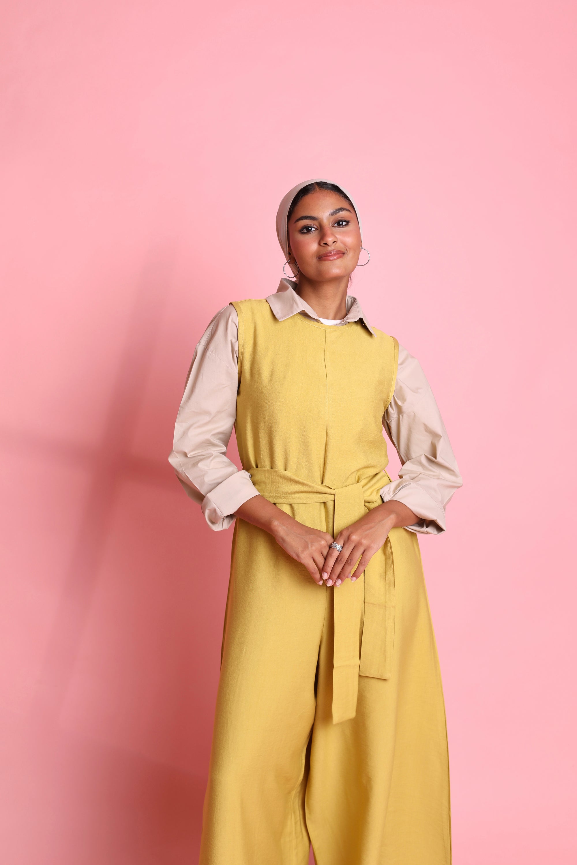 Linen Sleeveless Jumpsuit