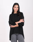 Elasticated Cuffs Plain Blouse