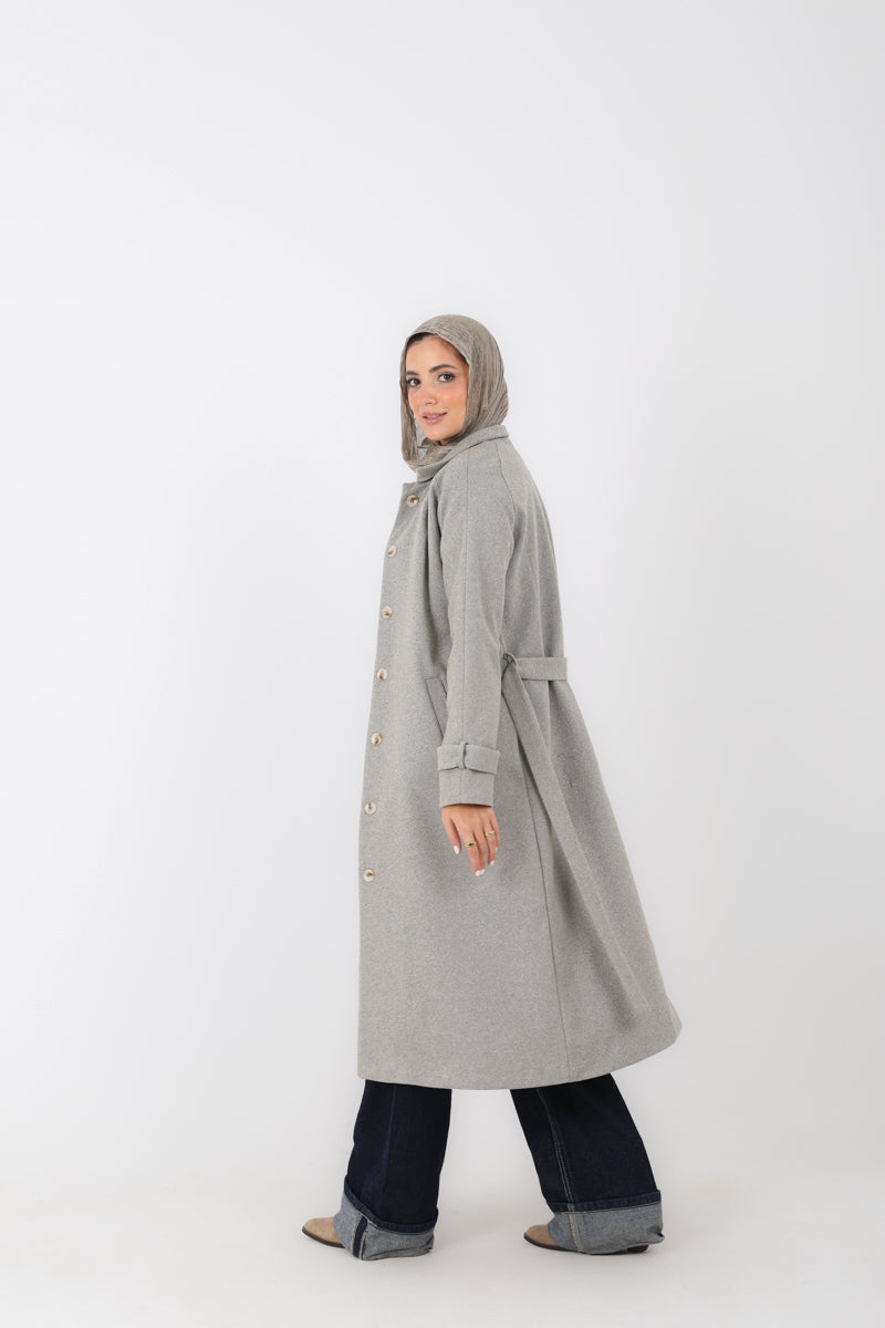 Belted Long Trench Coat