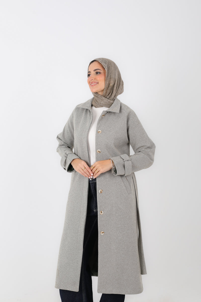 Belted Long Trench Coat