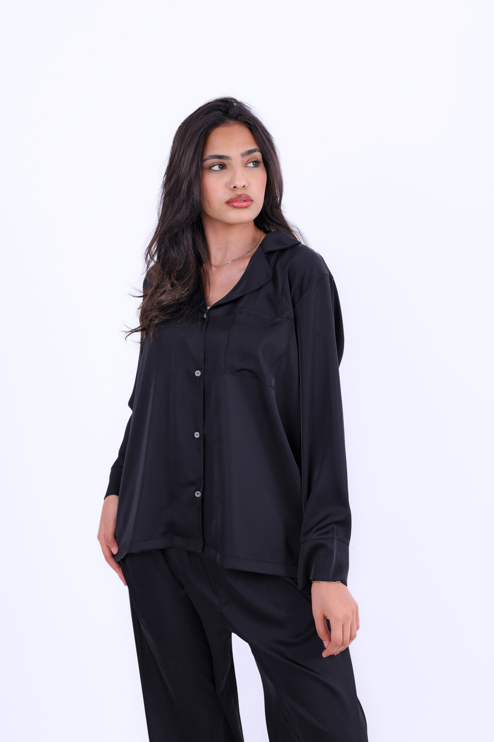 Basic Stain Set Pajama with Buttons