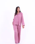Basic Stain Set Pajama with Buttons