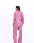 Basic Stain Set Pajama with Buttons