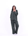 Basic Stain Set Pajama with Buttons