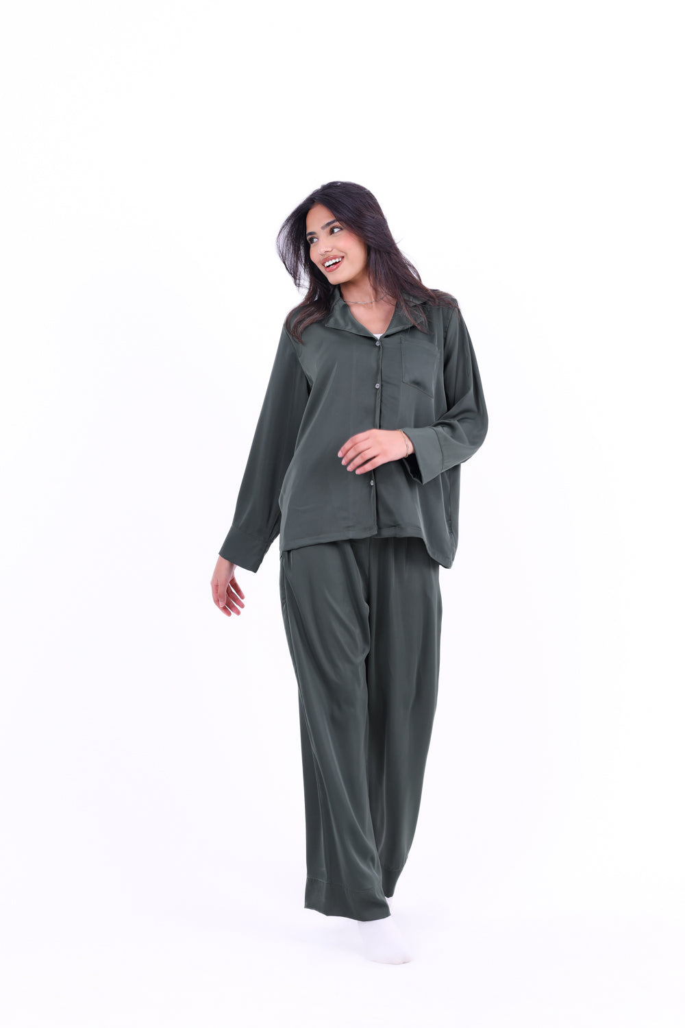 Basic Stain Set Pajama with Buttons