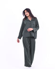 Basic Stain Set Pajama with Buttons