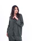 Basic Stain Set Pajama with Buttons