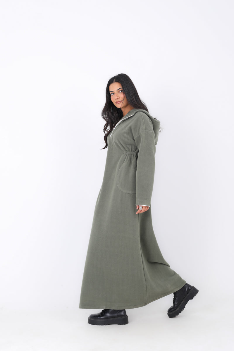 Abaya with Side Elastic Belt