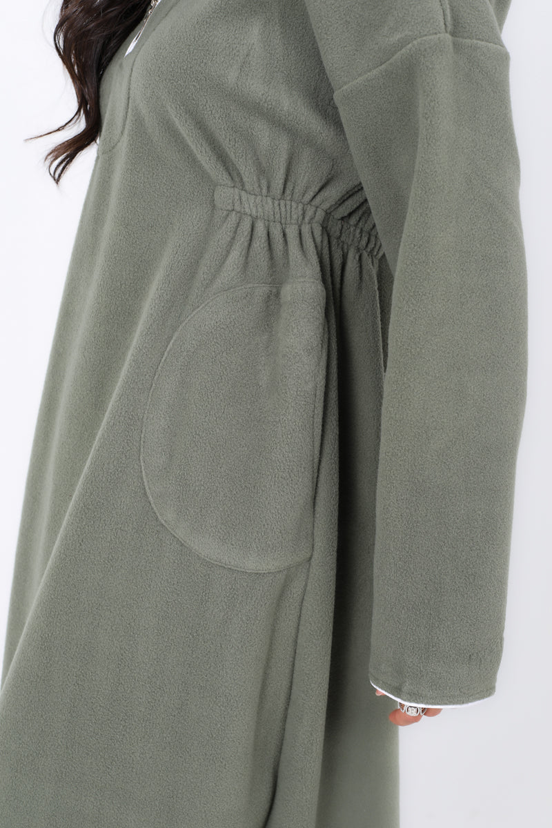 Abaya with Side Elastic Belt