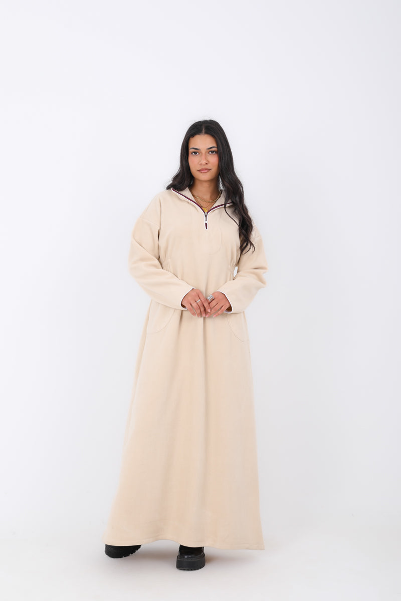 Abaya with Side Elastic Belt