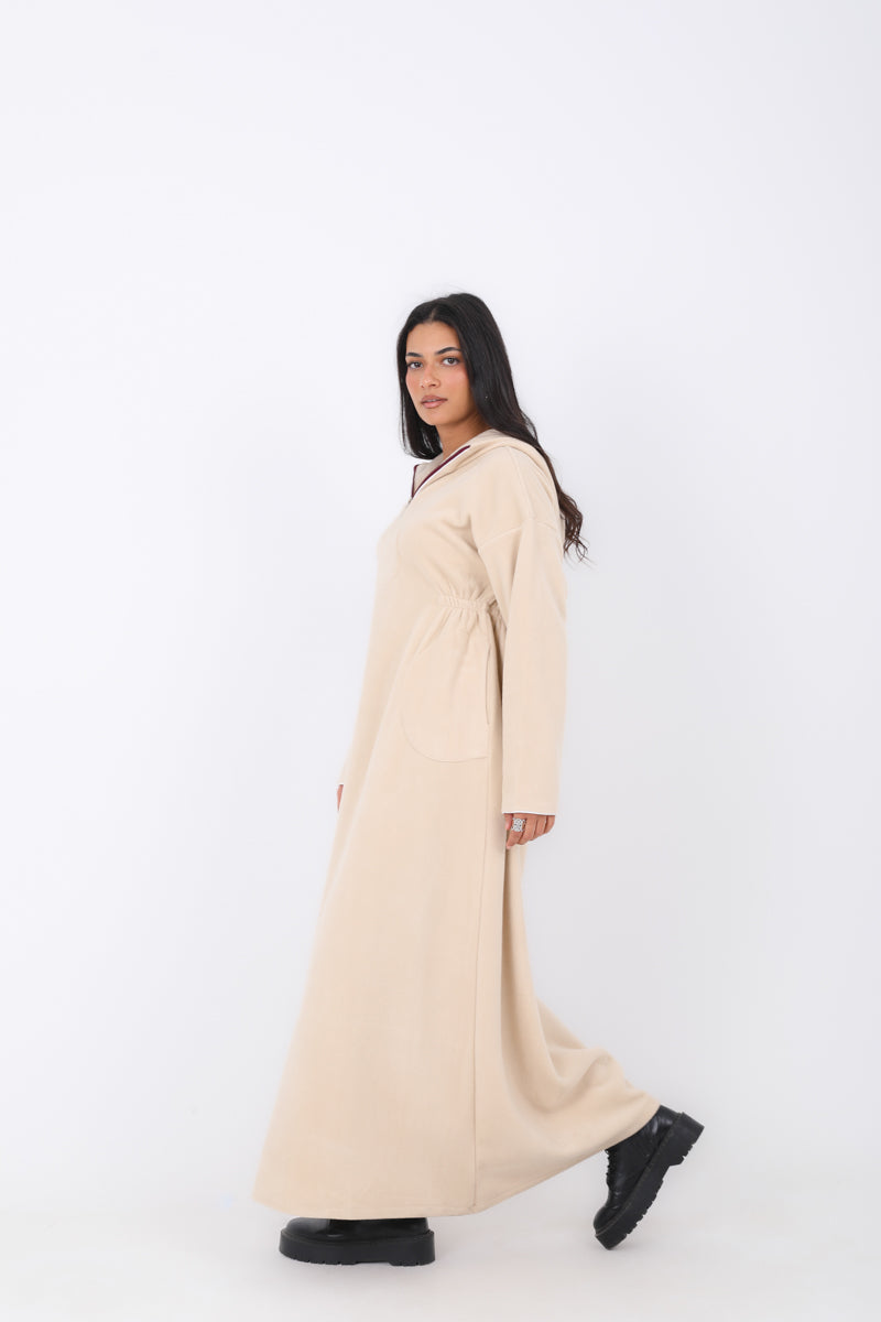 Abaya with Side Elastic Belt