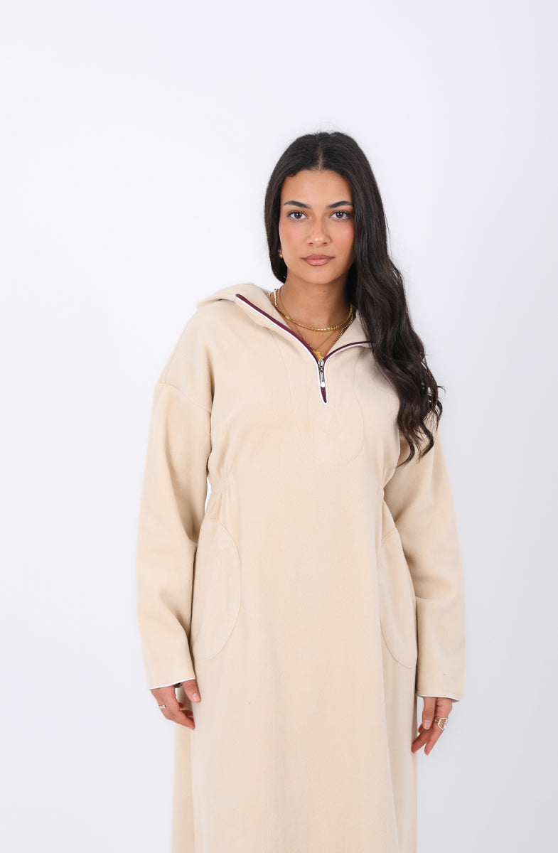 Abaya with Side Elastic Belt